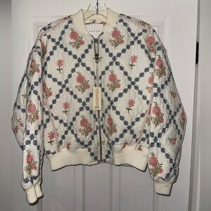 Sale!! BlankNYC Floral Embroidered Quilted Jacket Full Zip sz small